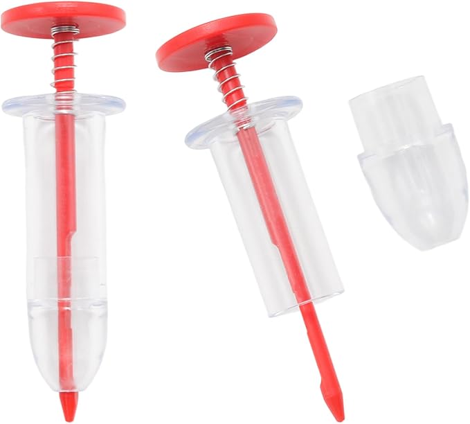 2PCS Mini Sowing Seed Dispenser, Small Seed Spreader Handheld, Mini Garden Spreader for Grass, Spinach, Carrot and Lettuce Seeds (Red)