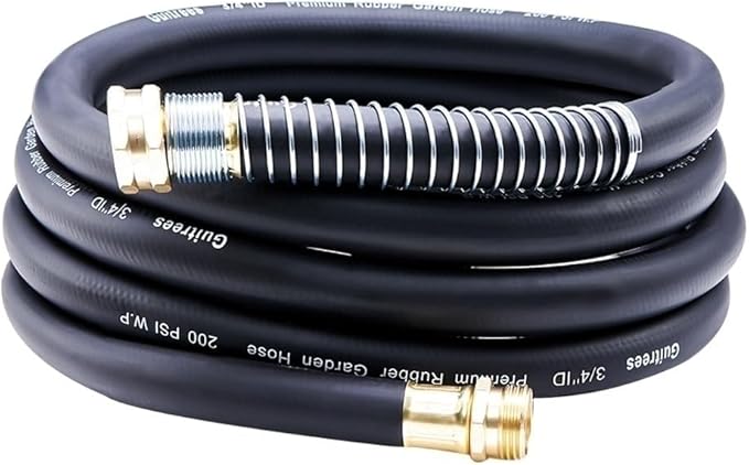Guitrees Leader Garden Hose 10ft x 3/4", Heavy Duty Short Water Hose, Male to Female Fittings, Five Layered Braiding for Durability, 1000PSI Burst, 300PSI Working (Black)