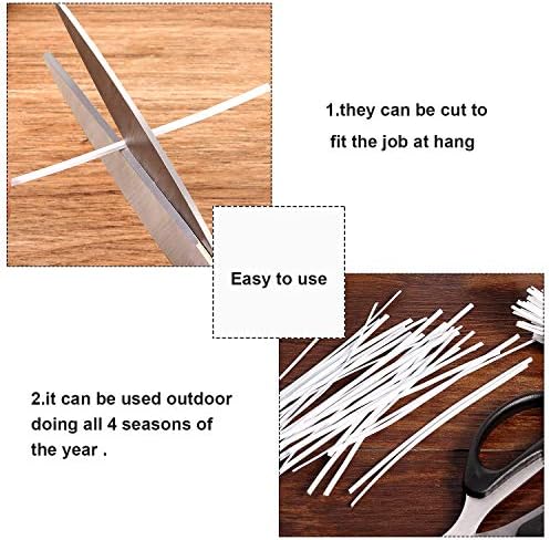 WILLBOND 200 Pcs Garden Plastic Twist Tie for Garland, 4.72'' Decorative Tree Twist Tie for Wreath Banister Reusable Plant Support, Wire Cords Garden Plastic Gifts Bags(White)