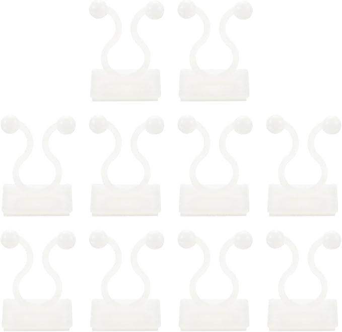 uxcell 100Pcs Plant Climbing Wall Fixture Clips, Plant Fixer Self-Adhesive Hooks Wire Fixing Supporting for Indoor Outdoor Decoration and Cable Wire Fixing (White, 9.5mm/0.37")