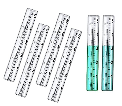 dgudgu 6 Packs of 5" Capacity Rain Gauge Plastic Replacement Tubes for Yard Garden Outdoor Home, Rain Gauge Outdoor, Rain Guage New
