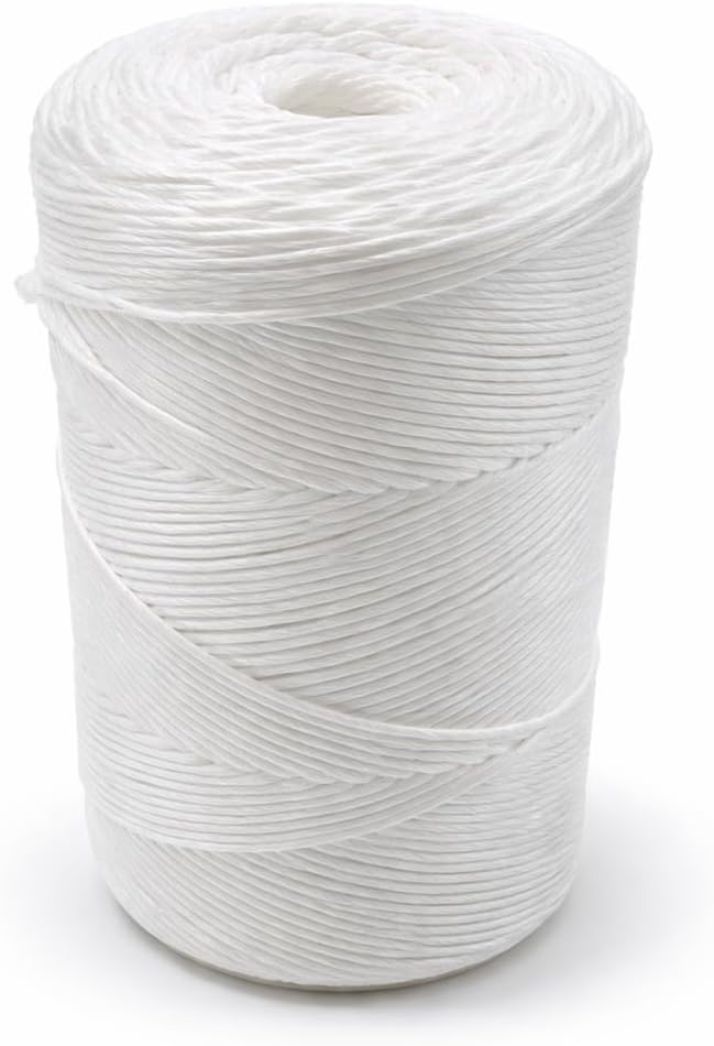 Heavy Duty 200 lbs Strong Polypropylene Tomato Twine, Garden Plant Tie String, Greenhouse Trellis Twine, Durable PP Tying Twine for Bundling, Packaging, Gardening, Farming (White/Green), 1467FT