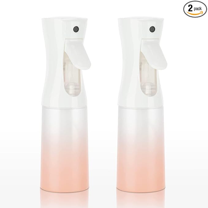Spray Bottle for Hair (6.8OZ /200ML) Continuous Ultra Fine Mist Sprayer for Hair, Salons, Barber, Plants, Skin Care, Cleaning 2 Pack MATTE PINK