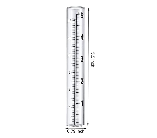dgudgu 6 Packs of 5" Capacity Rain Gauge Plastic Replacement Tubes for Yard Garden Outdoor Home, Rain Gauge Outdoor, Rain Guage New