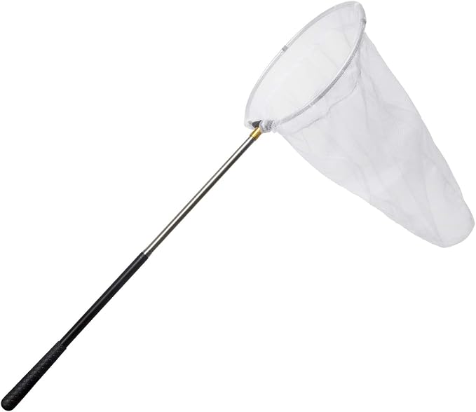 Insect and Butterfly Net with 12" Ring, Net Handle Extends to 59 Inches for Adults & Kids