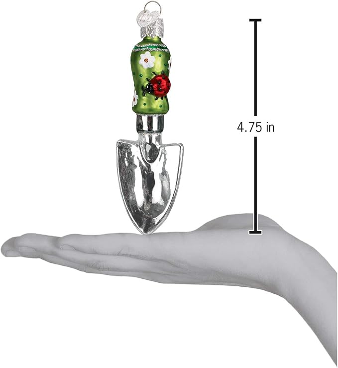 Old World Christmas Garden Trowel Glass Blown Ornament for Christmas Tree, Handcrafted Holiday Decoration, Garden Collection