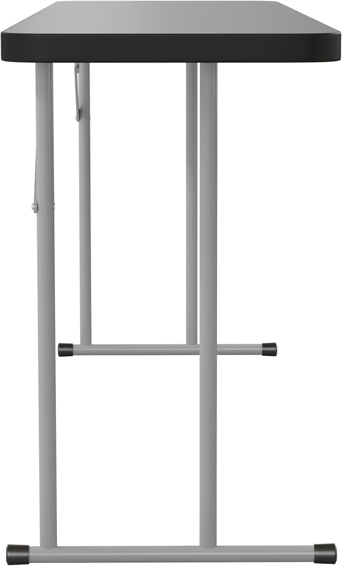 Flash Furniture Kathryn 6' Rectangular Plastic Folding Table, Long Plastic Foldable Table for Indoor/Outdoor Events, Black