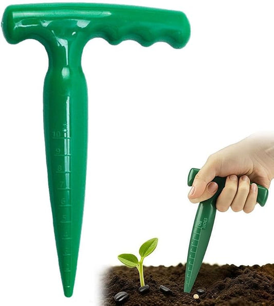 Hand Dibber with Measuring Scale - Handheld Seed Dibber Bulb Planter Tool Seed Planter, Planting Dibbers for Garden Sowing Seeds Transplanting Vegetable Loose Soil