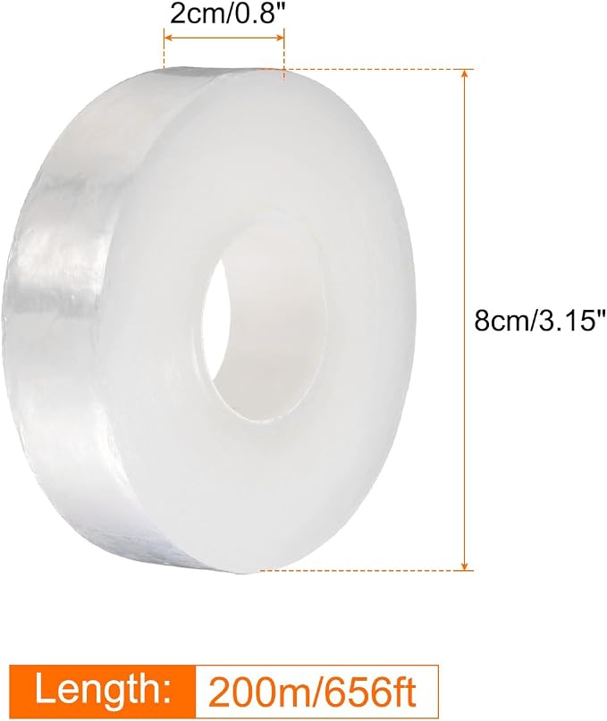 HARFINGTON 4pcs Fruit Tree Grafting Tape 2CM x 200M 0.3" Dia PE Stretchable Garden Grafting Plants Nursery Repair Tapes Self Adhesive Floristry Film for Floral Tree and Poly Budding, White