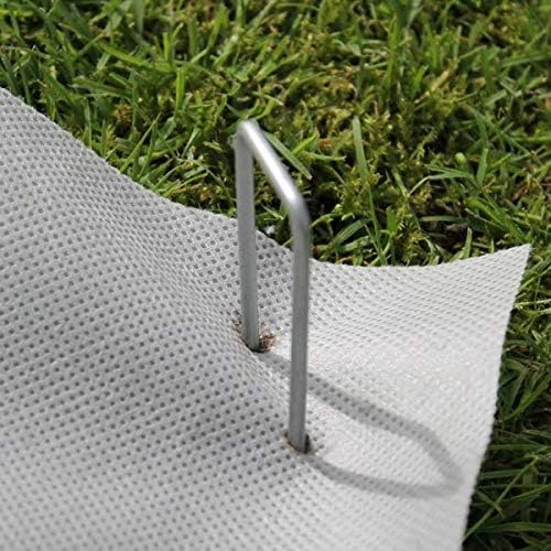 MySit 12" Garden Stakes Pins Landscape Staples 11Ga Tent Stakes 12 Pack, Heavy Duty Galvanized Steel Metal Yard Stakes Ground Lawn Staples Fence Anchors for Weed Barrier Fabric