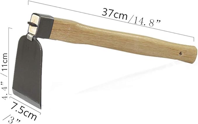 Hoes with Wooden Handle Garden Hoes Hand Held Gardening Tools Outdoor Farming Agricultural for Digging Aerated Soil