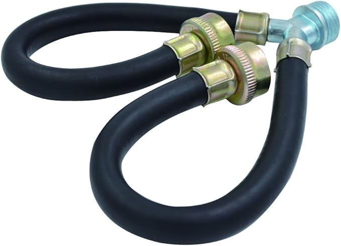 TT FLEX Rubber Washing Machine Y Mixer Hose Connector, 3/4" Fittings, 1 ft (12") Length