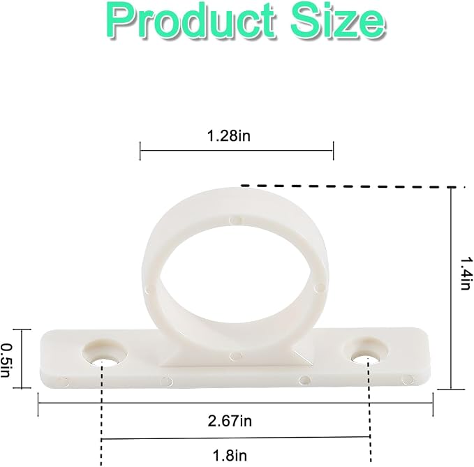 DF-SA155-BQ RV Shower Hose Guide Ring, Mounting Screws Included, 2 Pack Bisque Parchment