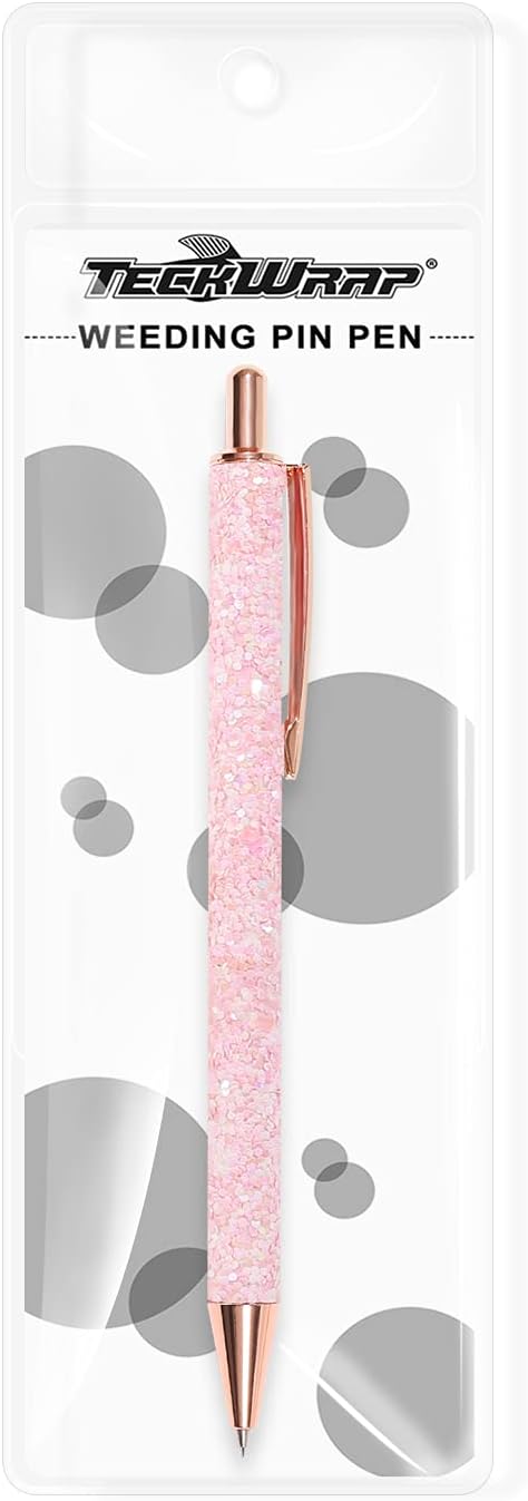 TECKWRAP Air Release Weeding Tool Pin Pen Vinyl Installation Weeding Tool for Vinyl DIY Craft Project (Glitter Pink)