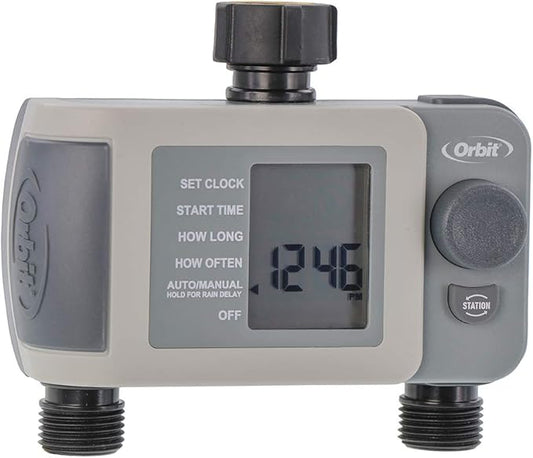 2-Outlet Programmable Hose Faucet Timer