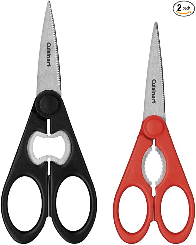 Cuisinart 2 Piece Shears Set, 8"/7", Black/Red