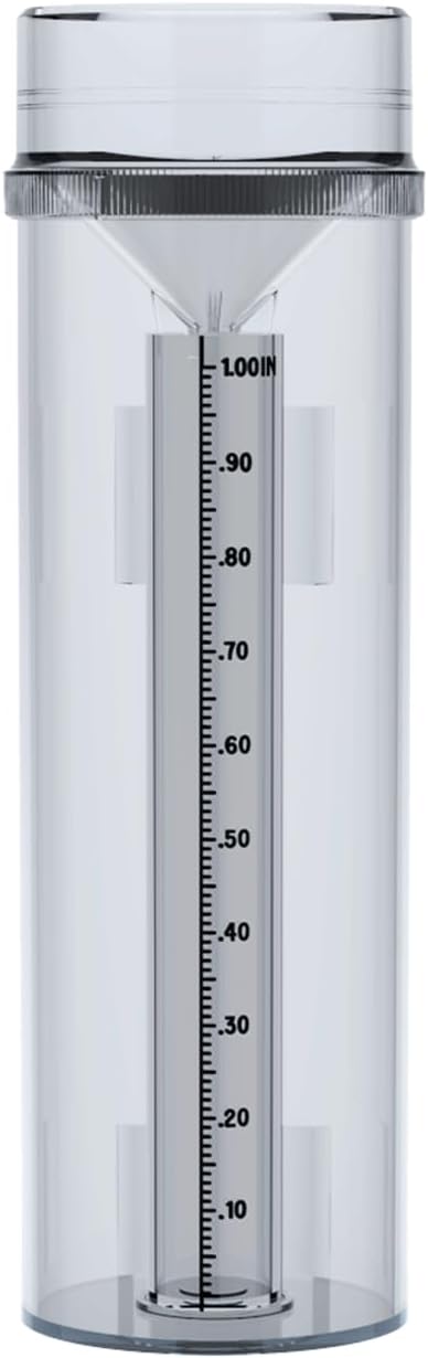 Holdly Precise Rain Gauge with Mounting Bracket, Outdoor Rain Gauge Accurate to 1/100th of an Inch, Made of UV and Heat Resistant Polycarbonate Material for All Weather Conditions