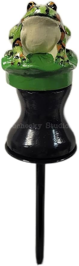 OKaucheeky, Decorative, Heavy-Duty, Steel, Rolling Hose Guide. Each Created as an Original Work of Art. 100% Hand-Painted and Made in The USA by a Women-Owned, Small Business. Frog