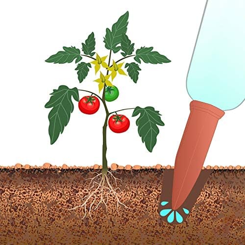 Jovitec 6 Pieces Terracotta Plant Watering Stakes Self Watering Spikes Automatic Plant Waterers Devices for Indoor Outdoor Home and Office Plants (Rustic Red)