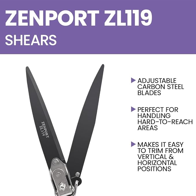 Zenport ZL119-10PK ZL119-12PK ZL119 Box of 10, Landscape Grass Shears, Adjustable, Heavy Duty, Twin 4.5-Inch Carbon Steel Blades, Orange