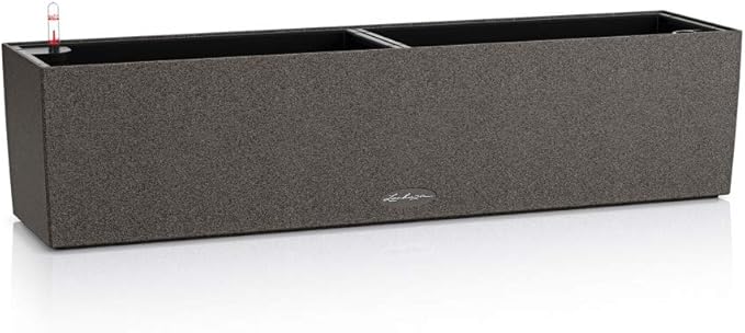 BALCONERA Stone 80 Graphite Black, Self-Watering Window Box (Railing Planter), H7.5 L31.1 W7.5 in