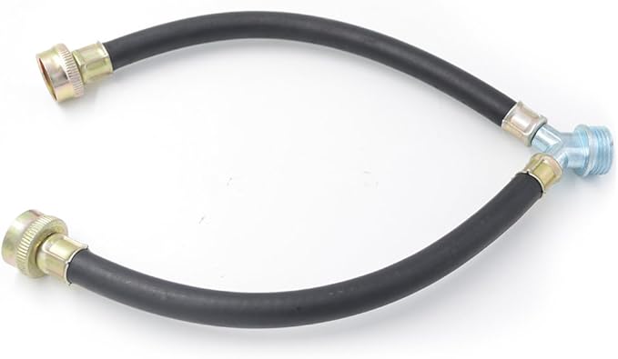 TT FLEX Rubber Washing Machine Y Mixer Hose Connector, 3/4" Fittings, 1 ft (12") Length