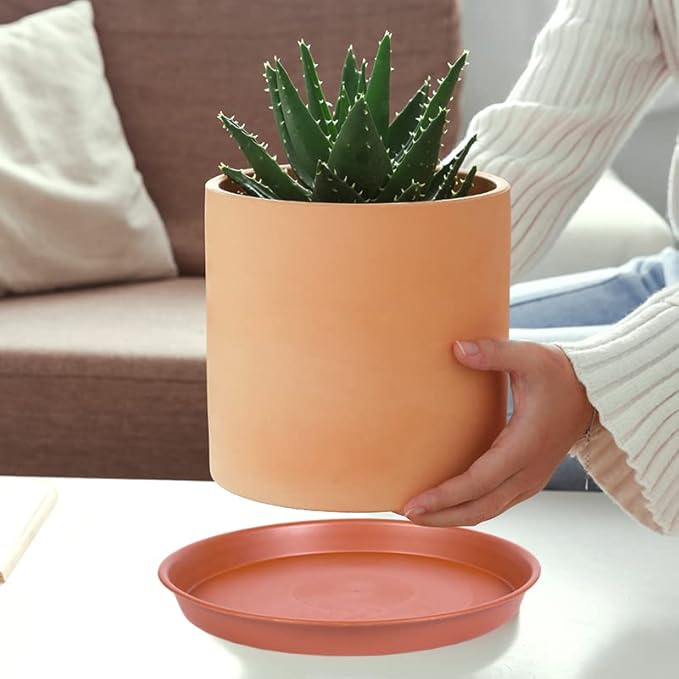 2 Pack of 12 inch Plant Saucer, Bird Bath Bowl 12 inch, Plant Tray for Pots, Flower Plant Saucers for Indoors, Plant Trays for Planter 11"/12" (12 inch, Terracotta)