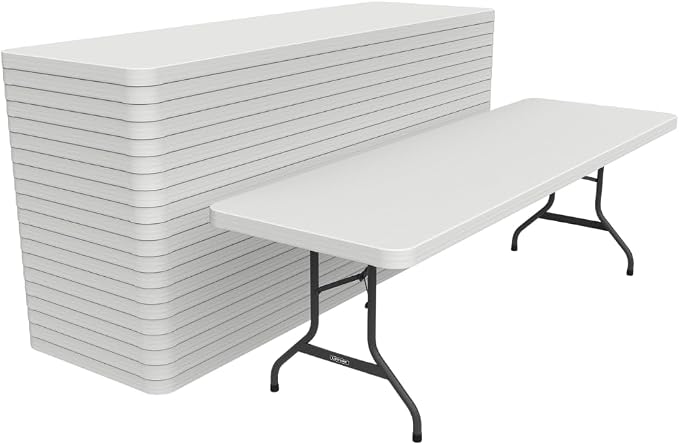 New Lifetime Plastic Folding Tables 2980 8-Foot White Granite 21 Pack Portable