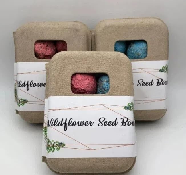 6Pack Colorful Wildflower Seed Ball Plantable Paper Favors, Easter Basket Essentials - Handmade Non-GMO, Gardening Gift for Beginner, Kids & Adults