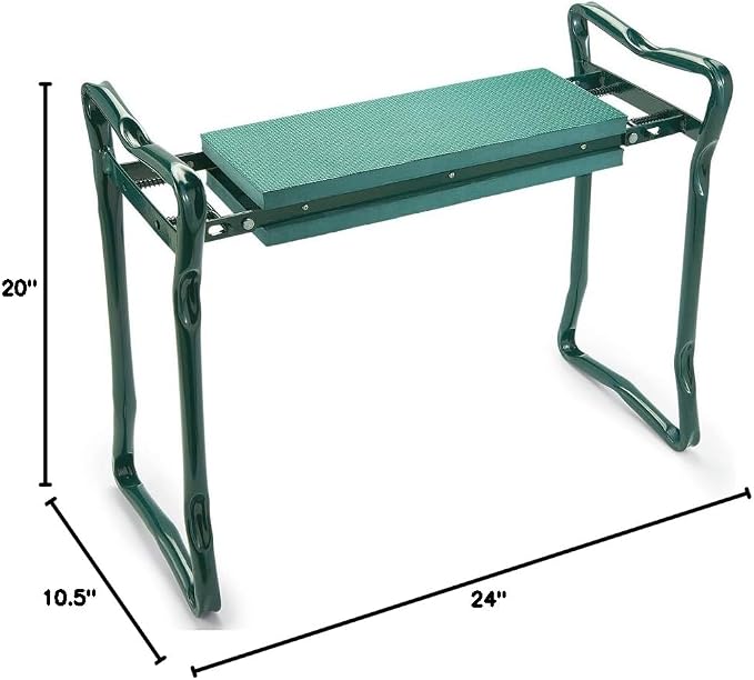 Collections Etc Garden Kneeler and Seat, Green