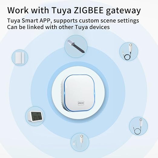 Zigbee Soil Moisture Sensor, Wireless Smart Plant Sensor Leave-in Soil Thermometer, Capacitive Probe, Tuya Zigbee Hub Needed IP66 Moisture/Temperature Meter for Garden Planting