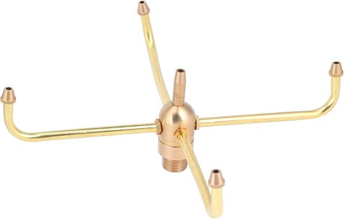 Water Fountain Nozzle,G1/2 Female Thread G3/4 Male Thread,4 Arm Rotate Water Fountain Nozzle Spray Head Sprinkler,Sprayer Fountain Nozzle for Garden, Ponds, Tabletop Fish Ponds