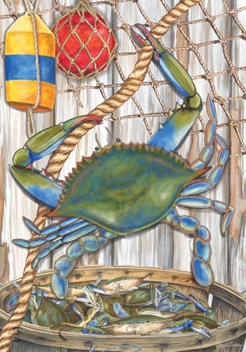 Briarwood Lane Blue Crab Bushel Garden Flag