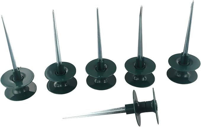 Garden Hose Smooth Roller Guide with Heavy Duty Zinc Spike, ABS Resin Wheel for Hose Protection Around Plants(6pcs)
