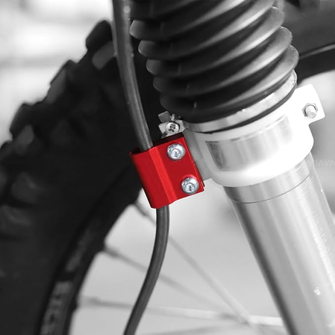 FSFY Motorcycle Front Brake Hose Cable Clamp Front Brake Line Guide Holder for HONDA CR80R/85R, CR125R/250R, CRF150R/450R(red)