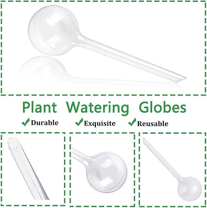 10 Pcs Clear Plant Watering Globes,Plastic Self-Watering Bulbs,Flower Automatic Watering Device,Garden Waterer for Plant Indoor Outdoor