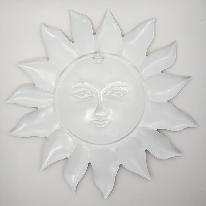 Daogtc Metal Sun Flower Wall Decor,12.87 inches Sun Wall Art Hanging Decoration for Indoor and Outdoor, Garden Farmhouse Yard Patio Fence Living Room Bedroom Decor