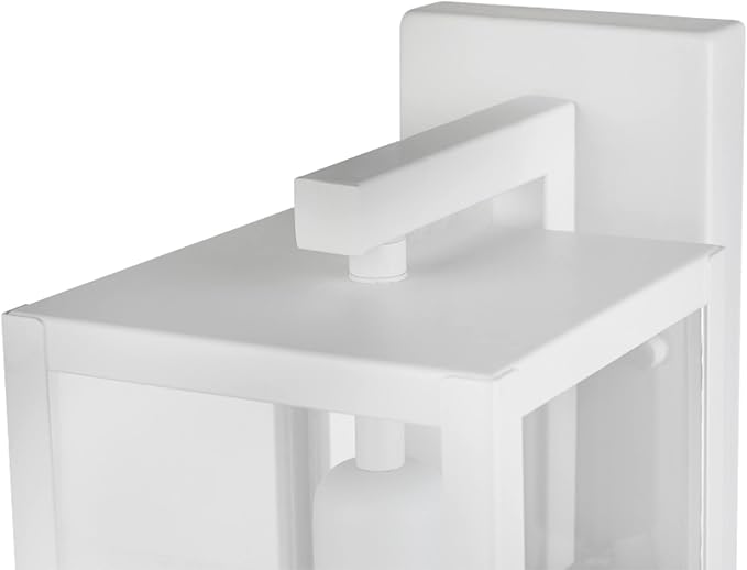 Globe Electric 44836 Bowery 1-Light Outdoor Indoor Wall Sconce, Matte White, Clear Glass Shade