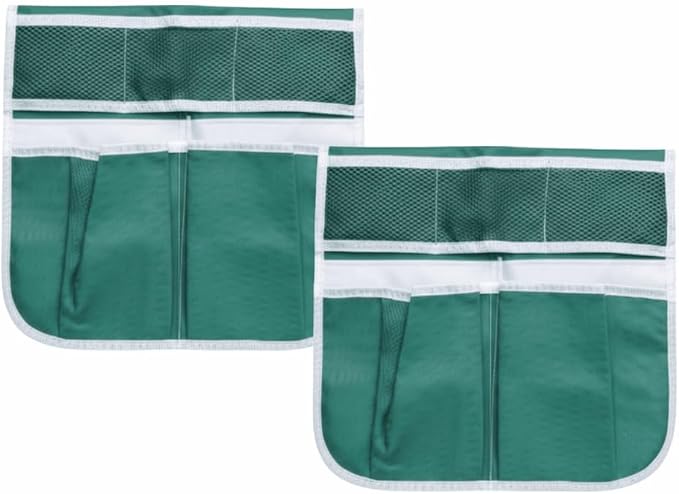 Garden Stool Side Bag 2 Pcs – Hanging Organizer with Pockets for Gardening Kneeler Bench, 600D Oxford Cloth Storage Pouch for Tools and Supplies
