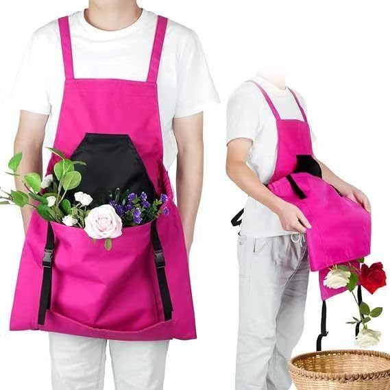 Women's Gardening Apron with Pockets, Durable Garden Harvesting Apron for Outdoor Picking