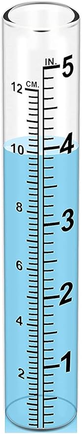 5" Capacity Rain Gauge Glass Replacement Tube for Yard Garden Outdoor (Set of 4)
