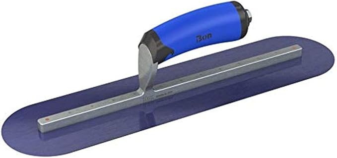 Bon 67-153 Steel City Finish Trowel - Round - Blue Steel - 18 X 3 - Comfort Grip