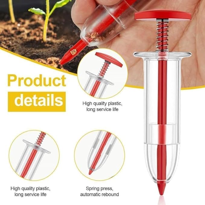 Upgraded Mini Seed Spreader, 2025 Newest Planter Tool, Small Sowing Seed Dispenser, Manual Seedlings Dibber and Widger Set, Handheld Garden Seed Sower Planter Lawn and Garden Spreaders for Tiny Seeds