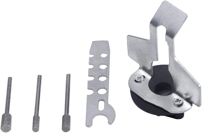Chainsaw Sharpening Attachment Kit Rotary Tool, Chain Saw Blade Teeth Sharpener Set, Sharpening Attachment with Drill Head and Rulers for Gardening Lawn Mower Chainsaw