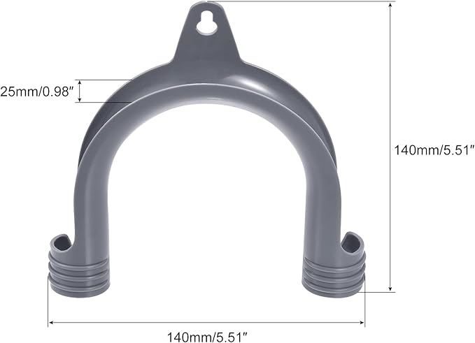 2Pcs Gray Clothes Washer Drain Hose Holder - U-Shape Washing Machine Drain Hose Hook Adapter | Clothes Washer Dishwasher Washing Machine Guide Mounting Bracket Replacement