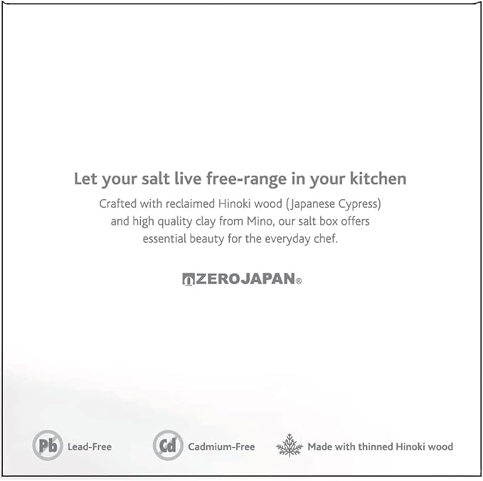 ZERO JAPAN Bee House Premium Salt Box with Hinoki Lid - Container for Sea Salt and Spices - Elegant Cellar for Kitchen Countertop - Ocean Blue, 16 oz