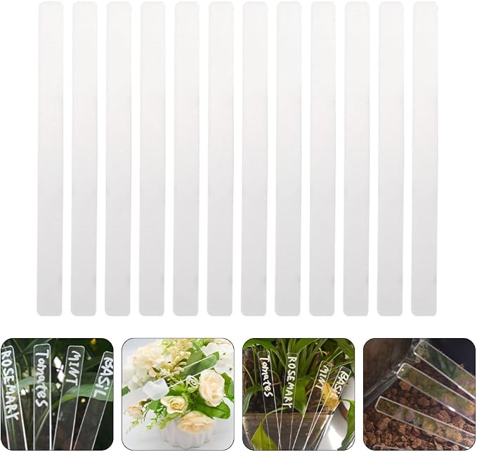 Garneck 2sets Plant Tags and Labels Acrylic Plant Markers Easy to Use Garden Stake Tags Long Lasting for Gardeners 24pcs*2