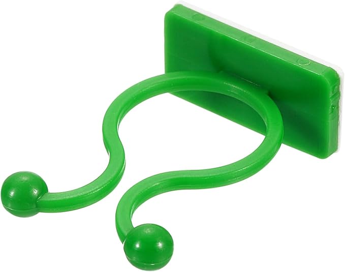 uxcell 100Pcs Plant Climbing Wall Fixture Clips, Plant Fixer Self-Adhesive Hooks Wire Fixing Supporting for Indoor Outdoor Decoration and Cable Wire Fixing (Green, 16.2mm/0.64")