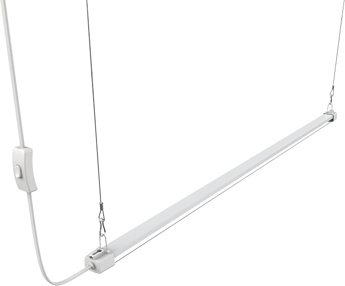 LED Grow Light 4FT Full Spectrum Compact Linkable Lighting Fixture for Indoor Greenhouse Year Round Plant Seedlings, Essential Grow Slim Hanging Suspended Strip