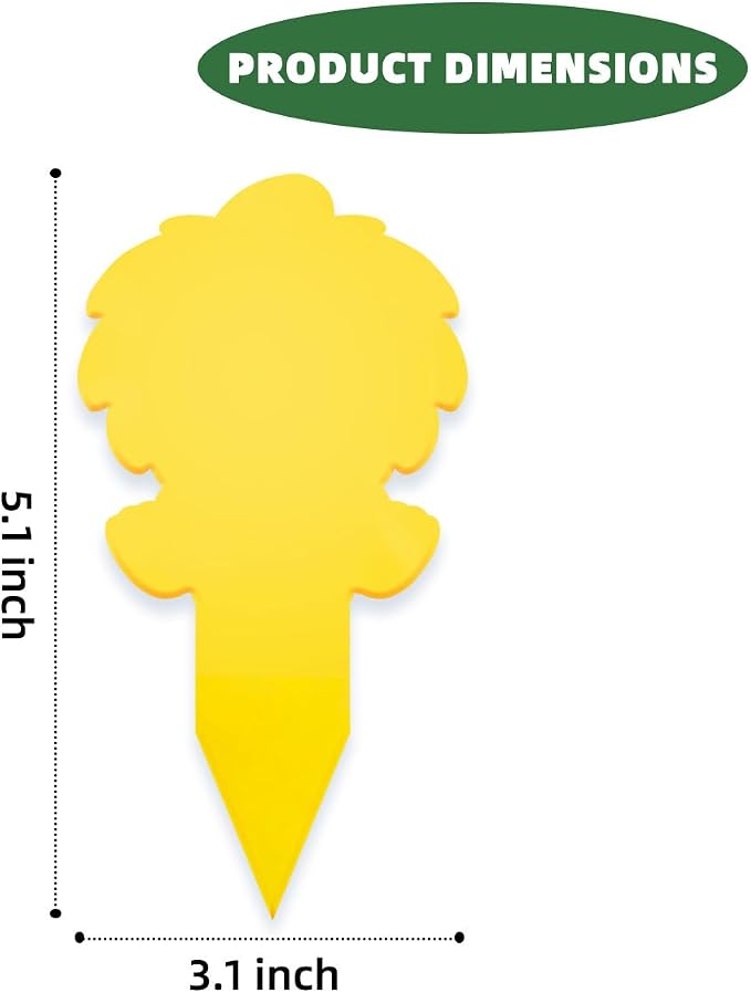 58 Pack Yellow Sticky Gnat Traps for Plants - Fungus Gnat Killer, Fruit Fly Traps for Indoors, Gnat Sticky Traps for Plants, Family Friendly Design, Ice Cream Shape